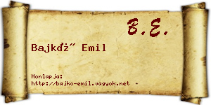 Bajkó Emil névjegykártya