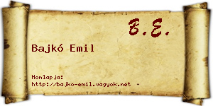 Bajkó Emil névjegykártya